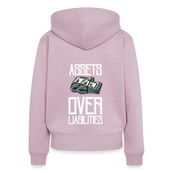 Assets Over Liabilities Entrepreneur Accountant - Women's Premium Organic Zip Hoodie - dusky pink - Back - Julia (174cm)