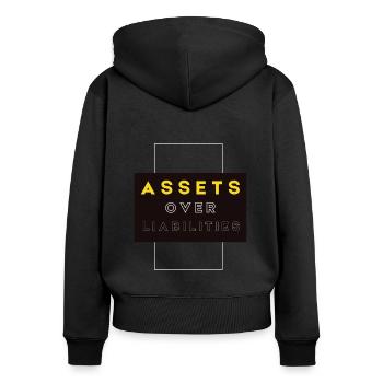Assets Over Liabilities Entrepreneur Accountant - Women's Premium Organic Zip Hoodie - black - Back - Julia (174cm)