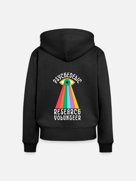 Psychedelic Research Volunteer - Frauen Premium Bio Zip Hoodie - Schwarz
