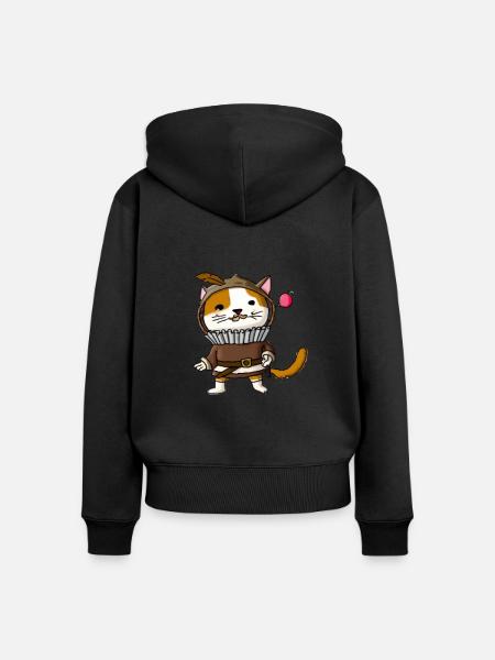 Cat Art History - Frauen Premium Bio Zip Hoodie - Schwarz