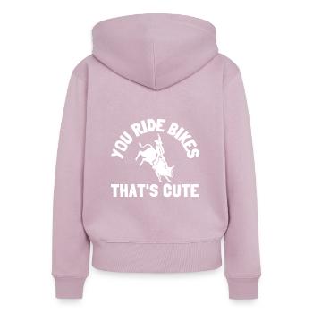 Future Bull Rider Steer Riding - Women's Premium Organic Zip Hoodie - dusky pink - Back - Julia (174cm)