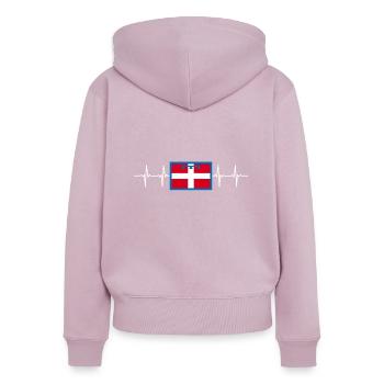 Italy Italian Piedmont - Frauen Premium Bio Zip Hoodie - Altrosa - Hinten - Julia (174cm)