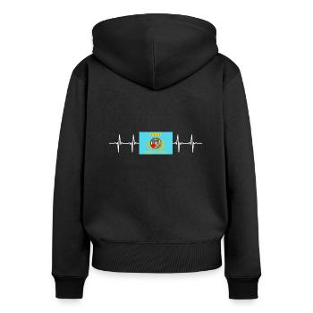 Italy Italian Lazio - Frauen Premium Bio Zip Hoodie - Schwarz - Hinten - Julia (174cm)