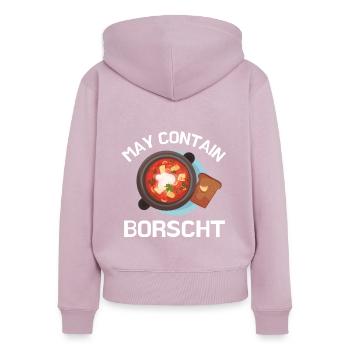 Borsch Beetroot Ukrainian Borscht - Women's Premium Organic Zip Hoodie - dusky pink - Back - Julia (174cm)