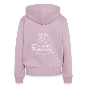 First Day Of Spring Equinox - Frauen Premium Bio Zip Hoodie - Altrosa - Hinten - Julia (174cm)