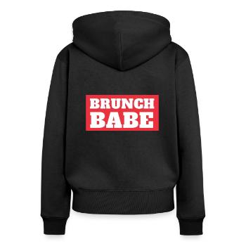 Babes Who Brunch Squat - Women's Premium Organic Zip Hoodie - black - Back - Julia (174cm)