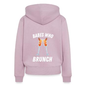 Babes Who Brunch Squat - Women's Premium Organic Zip Hoodie - dusky pink - Back - Julia (174cm)