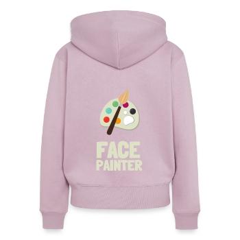 Maquillage et maquillage - Sweat à capuche zippé Premium bio Femme - rose poudré - Dos - Julia (174cm)