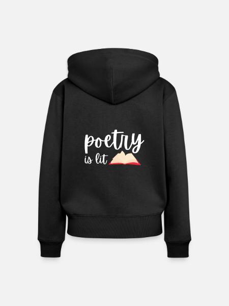 Poetry Is Lit - Frauen Premium Bio Zip Hoodie - Schwarz