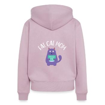 Fat Cat Obesity - Frauen Premium Bio Zip Hoodie - Altrosa - Hinten - Julia (174cm)
