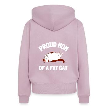 Fat Cat Obesity - Frauen Premium Bio Zip Hoodie - Altrosa - Hinten - Julia (174cm)