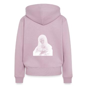 Our Lady Of Guadalupe Virgin Mary - Women's Premium Organic Zip Hoodie - dusky pink - Back - Julia (174cm)