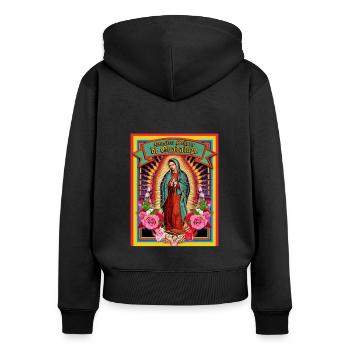 Our Lady Of Guadalupe Virgin Mary - Women's Premium Organic Zip Hoodie - black - Back - Julia (174cm)