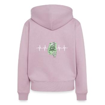 Argentina Flag Santiago - Frauen Premium Bio Zip Hoodie - Altrosa - Hinten - Julia (174cm)