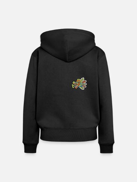 Aztec Calendar - Quetzalcoatl - Frauen Premium Bio Zip Hoodie - Schwarz