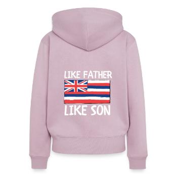 Waikiki Honolulu Island - Women's Premium Organic Zip Hoodie - dusky pink - Back - Julia (174cm)