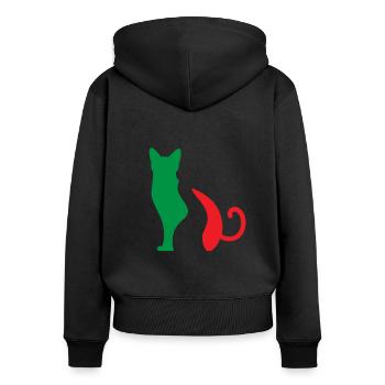 Italia - Italian by marriage - Frauen Premium Bio Zip Hoodie - Schwarz - Hinten - Julia (174cm)