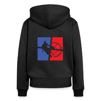 Ball Love Basketball Joueur d’équipe parfait - Sweat à capuche zippé Premium bio Femme - noir - Dos - Julia (174cm)