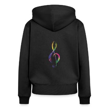 Musican Lover Headphones Just Music - Women's Premium Organic Zip Hoodie - black - Back - Julia (174cm)