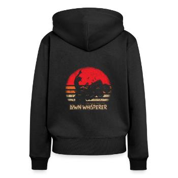 Exprimez votre amour pour la pelouse avec notre - Sweat à capuche zippé Premium bio Femme - noir - Dos - Julia (174cm)