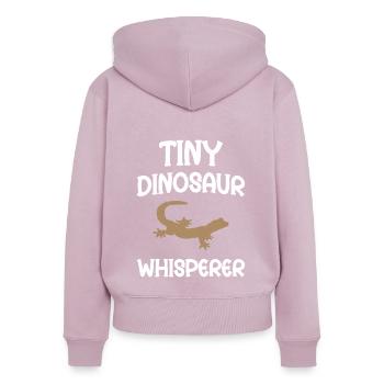 Tiny Dinosaur Whisperer - Women's Premium Organic Zip Hoodie - dusky pink - Back - Julia (174cm)