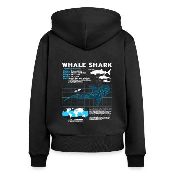 Fiche technique whale shark - Sweat à capuche zippé Premium bio Femme - noir - Dos - Julia (174cm)