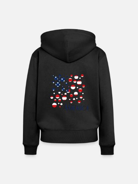 America Usa - Frauen Premium Bio Zip Hoodie - Schwarz