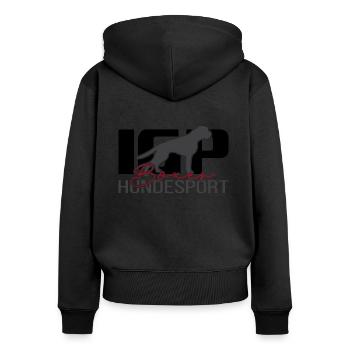 IGP BOXER Hundesport Hunde Hund Wilsigns - Frauen Premium Bio Zip Hoodie - Schwarz - Hinten - Julia (174cm)