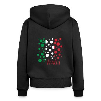Italia Made in Italy - Frauen Premium Bio Zip Hoodie - Schwarz - Hinten - Julia (174cm)
