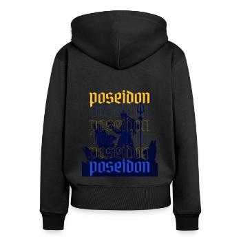 Poseidon Greek god of the sea - Women's Premium Organic Zip Hoodie - black - Back - Julia (174cm)
