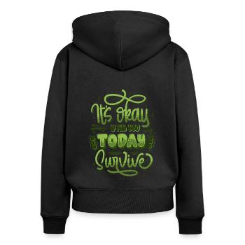 Motivational quote mental health - Frauen Premium Bio Zip Hoodie - Schwarz - Hinten - Julia (174cm)