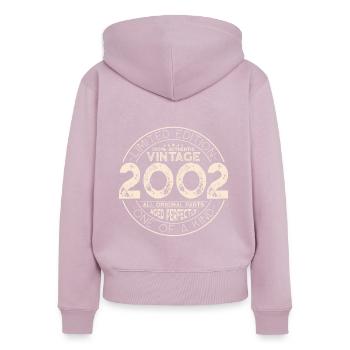 Born in 2002 Vintage Birthday Gift - Women's Premium Organic Zip Hoodie - dusky pink - Back - Julia (174cm)