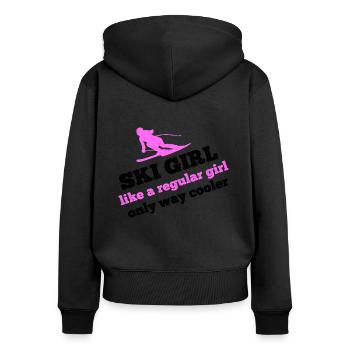Fille de ski - Sweat à capuche zippé Premium bio Femme - noir - Dos - Julia (174cm)