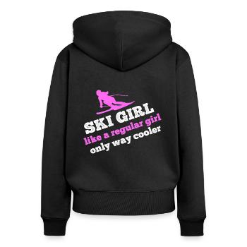 Fille de ski - Sweat à capuche zippé Premium bio Femme - noir - Dos - Julia (174cm)