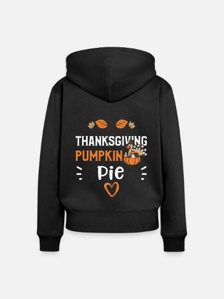 Thanksgiving Pumpkin Pie - Frauen Premium Bio Zip Hoodie - Schwarz