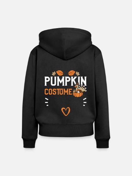 Pumpkin Costume - Thanksgiving - Frauen Premium Bio Zip Hoodie - Schwarz