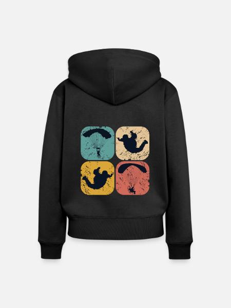 Paragliding - Frauen Premium Bio Zip Hoodie - Schwarz