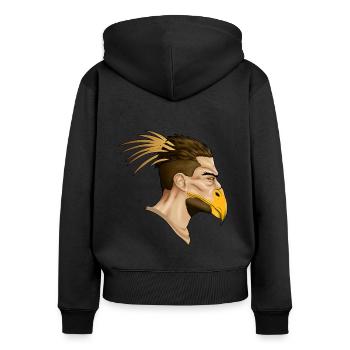 Man of prey - Women's Premium Organic Zip Hoodie - black - Back - Julia (174cm)