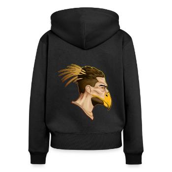 Man of Prey - Women's Premium Organic Zip Hoodie - black - Back - Julia (174cm)