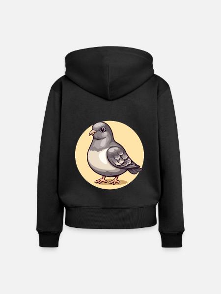 Sanfte Taube im Kreis - Frauen Premium Bio Zip Hoodie - Schwarz
