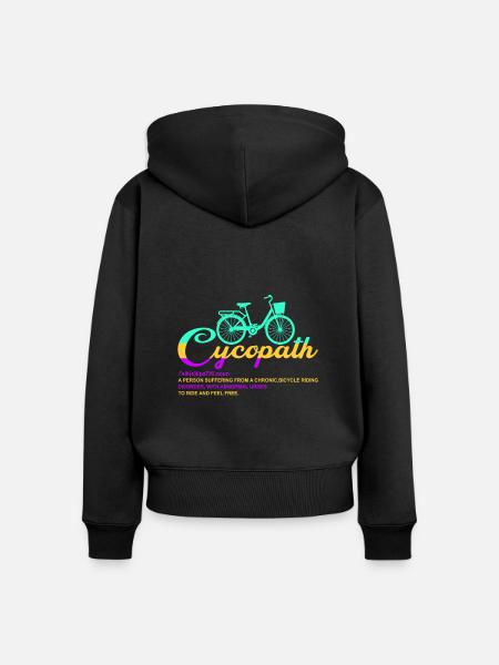 Cycopath Substantiv - Frauen Premium Bio Zip Hoodie - Schwarz