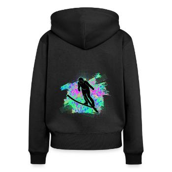Ski jumping - Women's Premium Organic Zip Hoodie - black - Back - Julia (174cm)