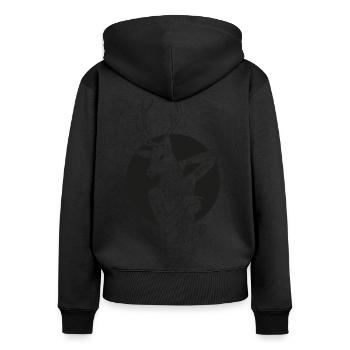 Umriss Hirschfrau - Frauen Premium Bio Zip Hoodie - Schwarz - Hinten - Julia (174cm)