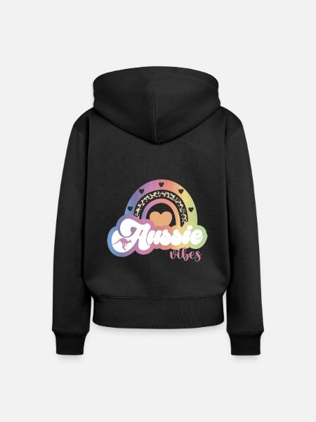Aussie vibes - Frauen Premium Bio Zip Hoodie - Schwarz