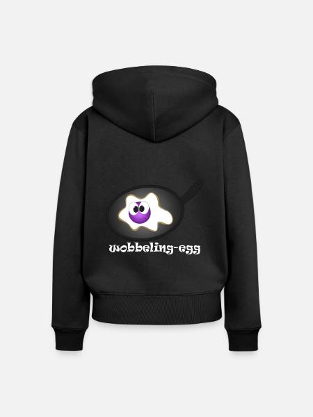 Wobbeling Egg - Frauen Premium Bio Zip Hoodie - Schwarz