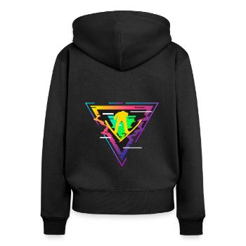 Skispringen - Frauen Premium Bio Zip Hoodie - Schwarz - Hinten - Julia (174cm)