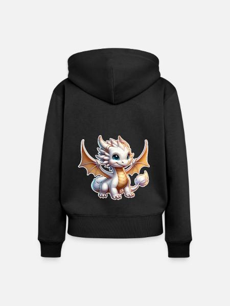 Drache - Frauen Premium Bio Zip Hoodie - Schwarz