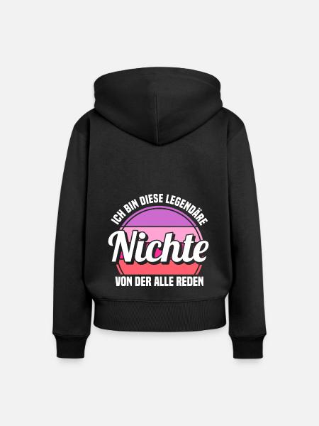 Nichte - Frauen Premium Bio Zip Hoodie - Schwarz