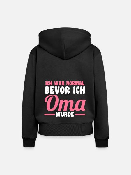 Großmutter Großmama Omi Oma - Frauen Premium Bio Zip Hoodie - Schwarz