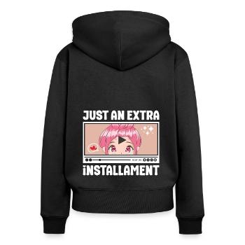 Juste un épisode supplémentaire de manga d’anime japonais - Sweat à capuche zippé Premium bio Femme - noir - Dos - Julia (174cm)